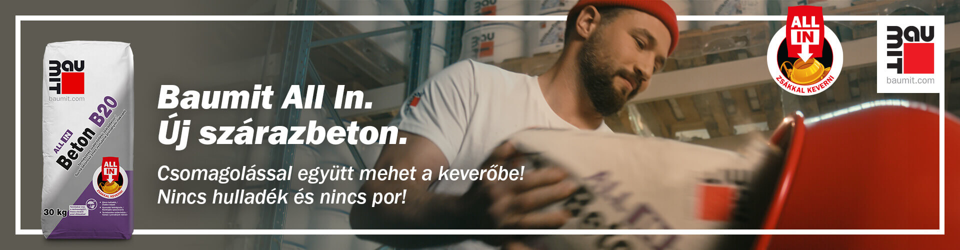 Baumit All In Beton B20 természetes szálerősítésű szárazbeton